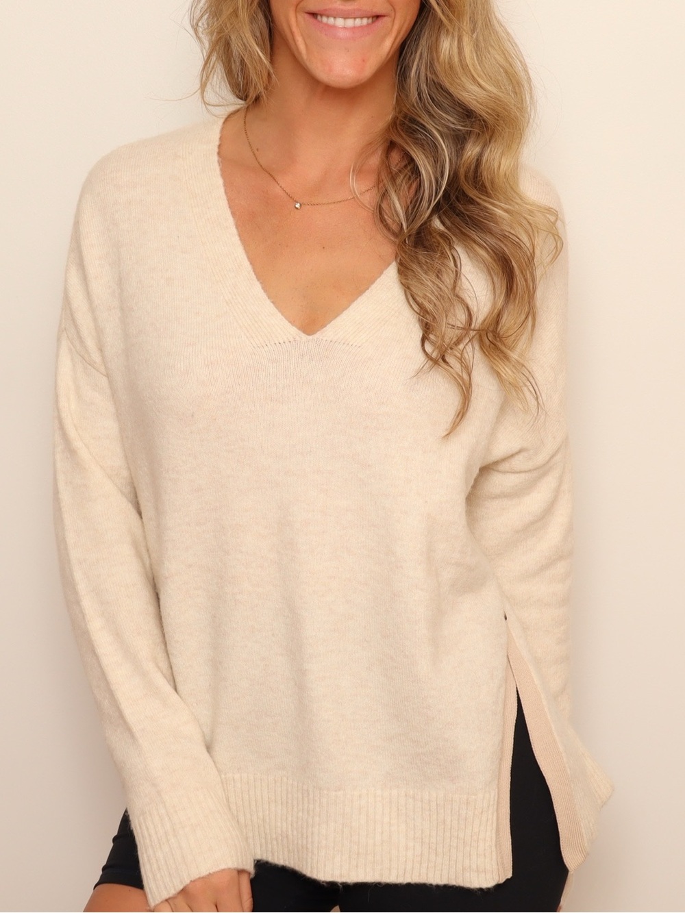 Scotch & Soda Maison Scotch Oversized Alpaca Wool Blend V-Neck Sweater
